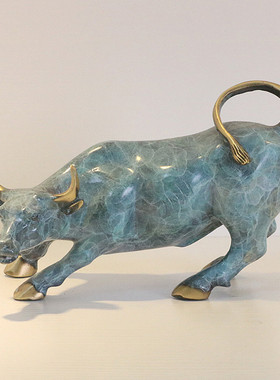 铜牛摆件纯铜客厅居装饰品摆件牛家办公室开业礼品商务摆件