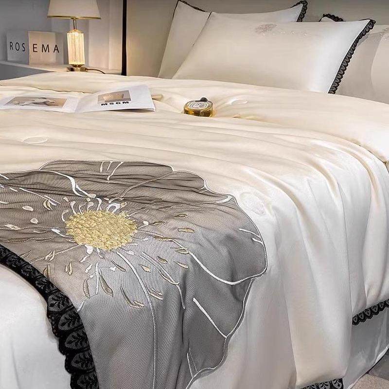 夏季凉感冰丝夏被四件套空调被单双人薄款被子被芯夏凉被可机水洗,淘宝优惠券,粉丝福利购,淘宝优惠卷