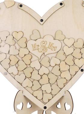 婚礼签到台爱心摆件婚庆派对装饰气氛摆饰心形diy手绘家居工艺品