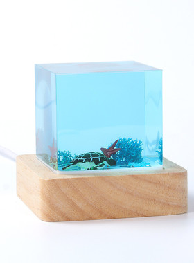 微景观海洋工艺品手工制作环氧树脂系列独特设计小夜灯摆件伴手礼