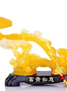 厂家直供仿玉树脂工艺品富贵如意摆件结婚送礼佳品家居装饰