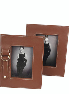 软装皮带扣相框家居样板间客厅饰品卧室床头柜书房现代简约摆设