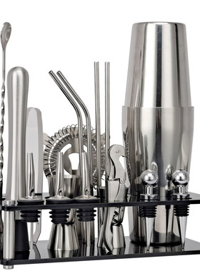 热销不锈钢调酒套装自学鸡尾酒雪克壶器酒杯调酒工具雪克杯酒吧调