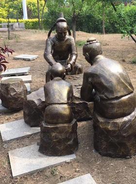 热销玻璃钢人物雕塑步行街仿仿雕塑制作厂家现货供应旧铜人雕塑