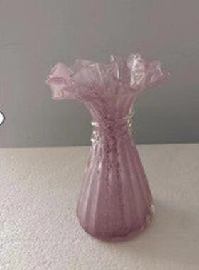 法式复古芬顿口皱褶桌面小花瓶家居插花花艺软装摆件水培花器