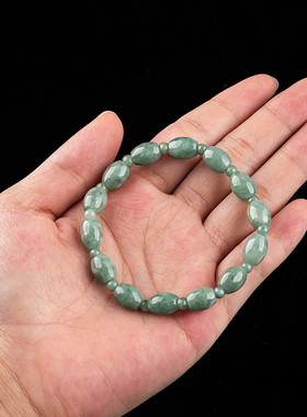 正品天然A货翡翠路路通手链豆种玉石桶珠手串高档女款手饰