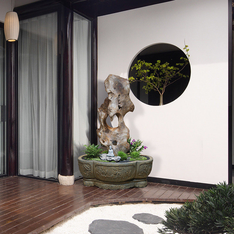 户外庭院太湖石假山造景花盆小花园布置仿石景观玄关装饰落地摆件,淘宝优惠券,粉丝福利购,淘宝优惠卷