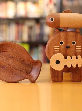 热销萌猫可爱猫咪餐鱼儿开瓶器纸巾架厨收纳套装 纸巾抽 厨房纸收