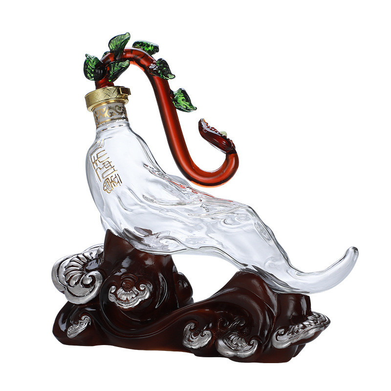 Wholesale life-fulfilling shape bubble wine bottle glass sealed empty wine bottle office decoration glass wine bottle