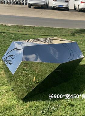 不锈钢户外水池景观石雕塑摆件鹅卵石园林草地假山风景石抛光镜面