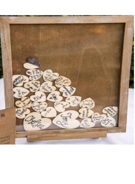 婚礼签到台工艺品摆件婚庆派对装饰气氛摆饰家居diy手绘心形爱心