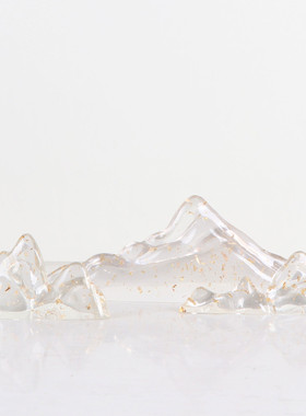 热销新中式玄关假山树脂现代创意办公室酒店样板房透明家居软装饰