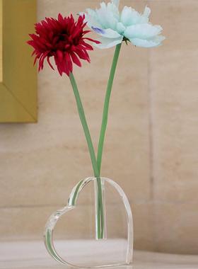 轻奢水晶花瓶办公桌迷你餐桌小花瓶装饰清新花器欧式家居摆件批发