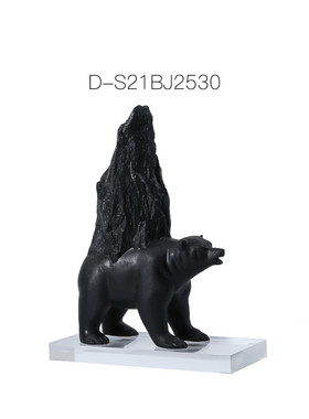 摆件现代创意砂岩动物牛摆件熊大千树脂动物摆件家居饰品