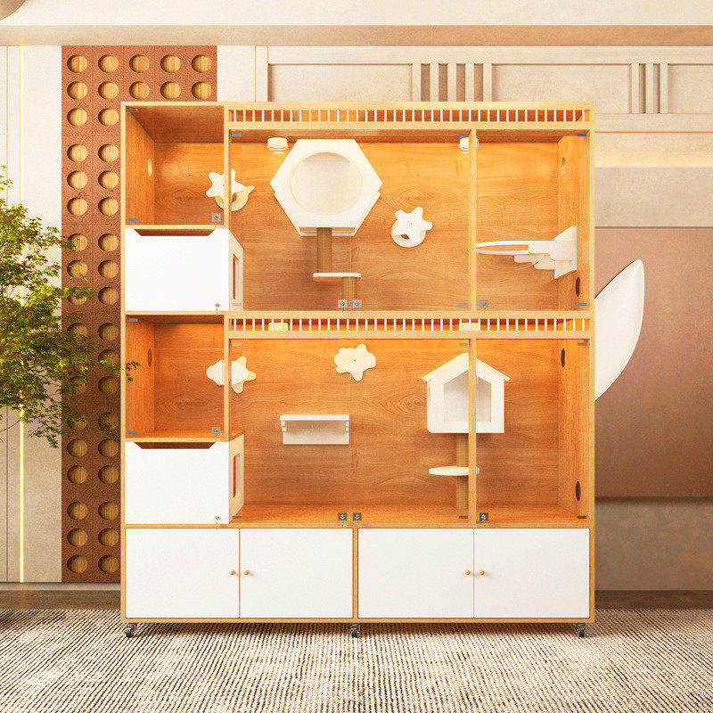 实木猫别墅笼子宫殿宠物店展示柜子猫窝家用猫屋豪华双层三层防水,淘宝优惠券,粉丝福利购,淘宝优惠卷