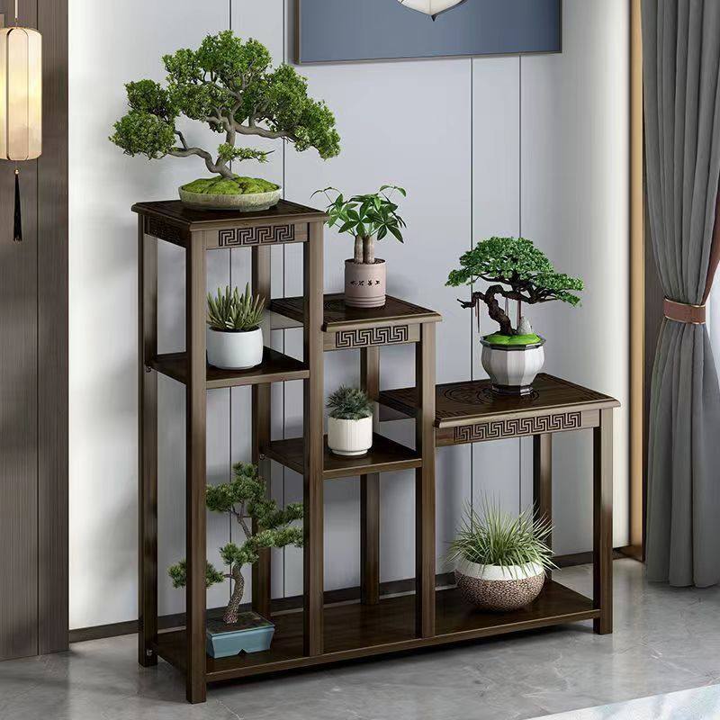 热销客厅新中式阳台风多层新款加高落地式花架子室内家用花盆架组,淘宝优惠券,粉丝福利购,淘宝优惠卷