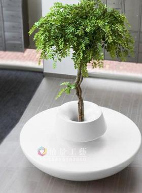 热销组合圆形座椅户外广场休闲椅落地玻璃钢玻璃钢花盆休闲椅直销