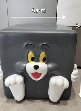 c！网红海绵宝宝换鞋凳客厅卡通落地置物收纳茶几落地送摆件人小