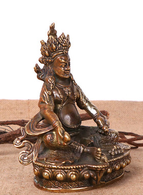 杨铜财神做旧黄铜黄记藏佛密宗仿古做旧古玩收藏黄财神