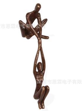金属舞蹈拉手青铜雕塑树脂摆件家居装饰舞蹈现代新款架装饰