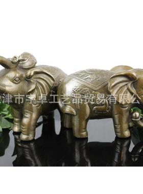 宇卓铜器铜财福象纯铜大象象纯铜象黄铜工艺品摆件