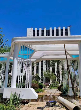 热销校园不锈钢廊架雕塑户外异形金属廊亭广场大型园林钢结构景观