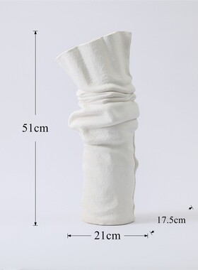 ins北欧风复古花瓶批发莫兰迪美式古典陶瓷水培仿真褶皱艺术摆件