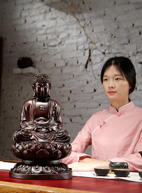 适用木雕佛像大日如来本命佛摆件释迦摩尼佛像阿弥陀佛像雕刻工艺