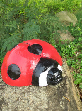 七星瓢虫玻璃钢雕塑昆虫摆件户外园林景观雕塑仿真甲虫座椅雕塑