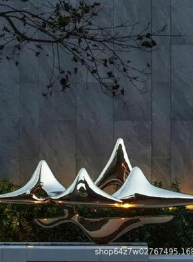 不锈钢抽像雕塑户外艺术长廊抽雕塑雕塑摆件仿铜色不锈钢像