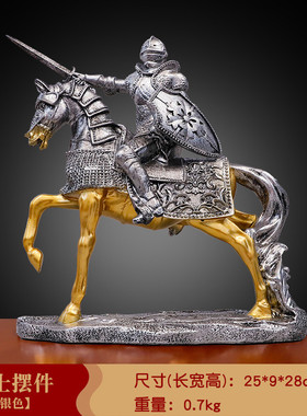 现货批发北欧胜利骑士创意树脂办公室装饰工艺品复古盔甲骑士摆件