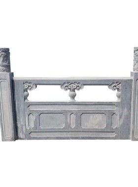 石栏杆厂家加工定制防护河道石栏板石雕石桥市政芝麻灰石栏杆