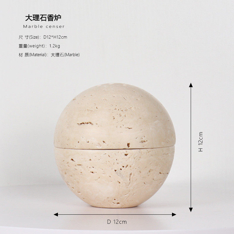 侘寂风天然大理石香薰炉创意家用客厅电视柜桌面软装饰品摆件,淘宝优惠券,粉丝福利购,淘宝优惠卷