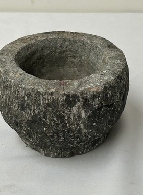 民俗怀旧老物件庭院小石石头臼花盆花架杂项民宿小院装饰复古摆件