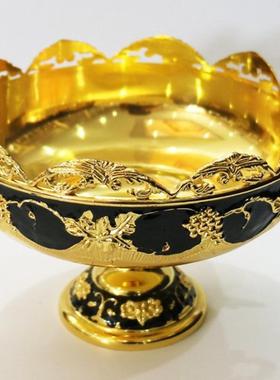 创意欧式双耳果斗 ktv家居摆台金属双耳果斗锌合金果盘