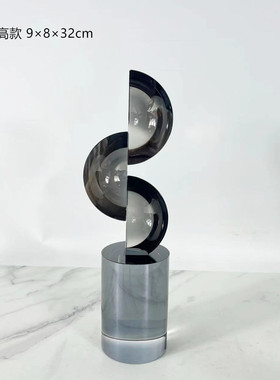 现代简约样板客厅房间几何水晶玻璃摆件家居茶几玄关柜软装饰品售