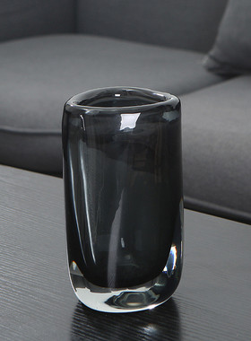 热销现代极简约家居插花花瓶软装玻璃客厅电视柜冰晶样板花器三角