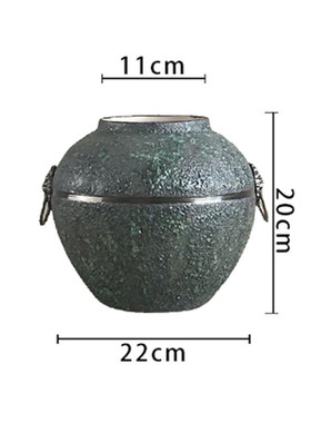 景德镇花盆陶瓷复古花瓶装饰品插花新中式客厅酒柜床头大花艺