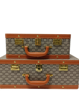 欧式轻奢手提印花收纳箱旅行箱样板房衣帽间收纳整理储物箱