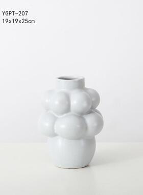 现代简约葡萄形陶瓷花瓶家居样板房摆件样板间展厅摆设软装饰品