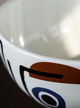 大千新彩色陶瓷人脸花瓶创意可爱趣味现代家居花器果盘装饰摆件