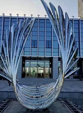 不锈钢抽象动物雕塑户外园林景观小品花园庭院水池装饰婚庆大摆件