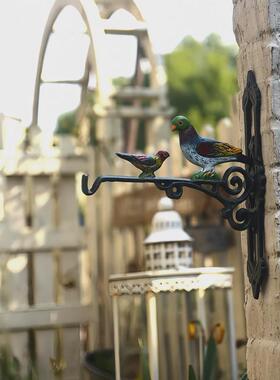 复古做鸽子挂钩户外庭院铁艺墙面装饰花架花篮吊钩铸铁旧悬挂