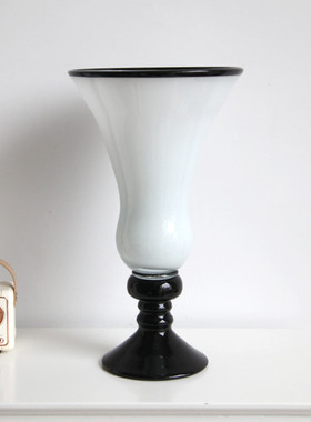 赫本风侘寂风家居拼色风灯花瓶芬顿中古玻璃花瓶简欧客厅装饰合集