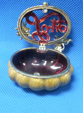 南瓜造型金属翻盖首饰盒定制彩珐琅镂空滴油收纳盒锌合金摆件