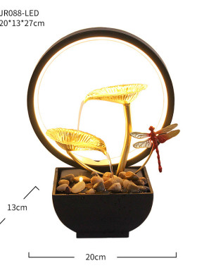 热销直播跨境简约桌面循环款铁艺灯圈流水装饰摆件前台客厅办公开