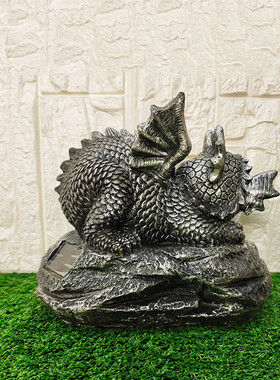 热销跨境花园园林摆件创意太阳能灯小恐龙户外庭院装饰园艺别墅摆