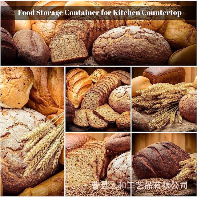 Dust-proof countertop solid wood bread storage box Simple square bread donut storage box Wooden kitchen box