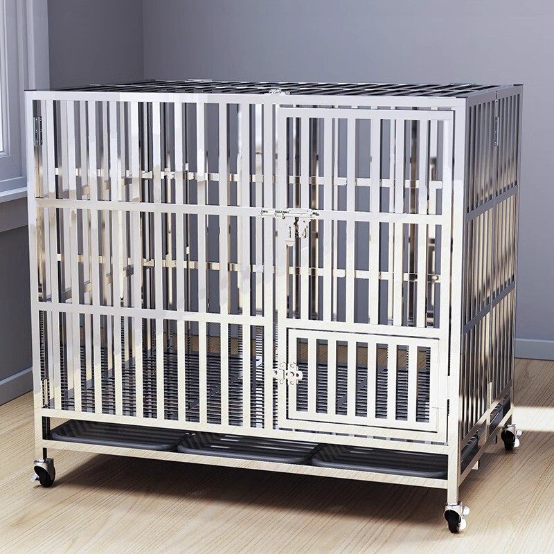 304不锈钢狗笼大型犬专用折叠方管金毛宠物狗窝边牧狗笼子中型犬,淘宝优惠券,粉丝福利购,淘宝优惠卷