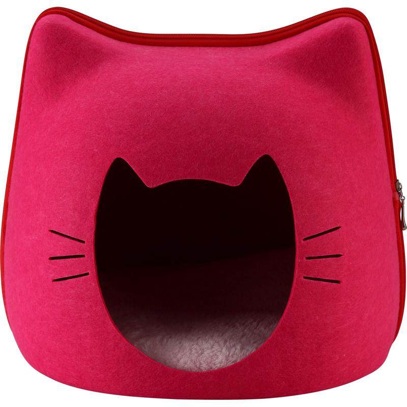 毛毡猫窝方便可猫窝半封闭式宠物窝创意猫形拆透气猫床四季可用,淘宝优惠券,粉丝福利购,淘宝优惠卷